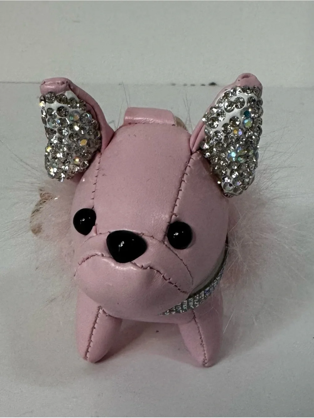 Natasha Pink Rhinestone Ear Puppy Charm